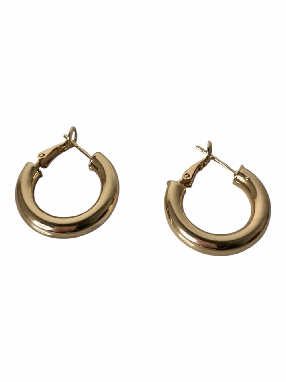 14k Gold Over Plated Chunky Rounded Hoop Earrings – 25mm | Statement Hoops